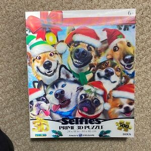Selfies Prime 3D Puzzle 500 pc - Dogs in Christmas hats Edition